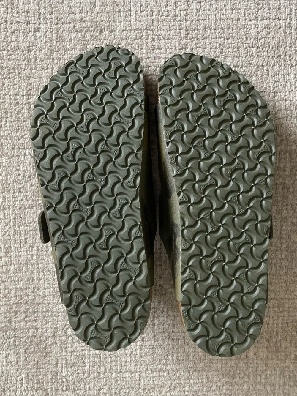 Birkenstock Kids Two-Strap Sandals in Olive Camo